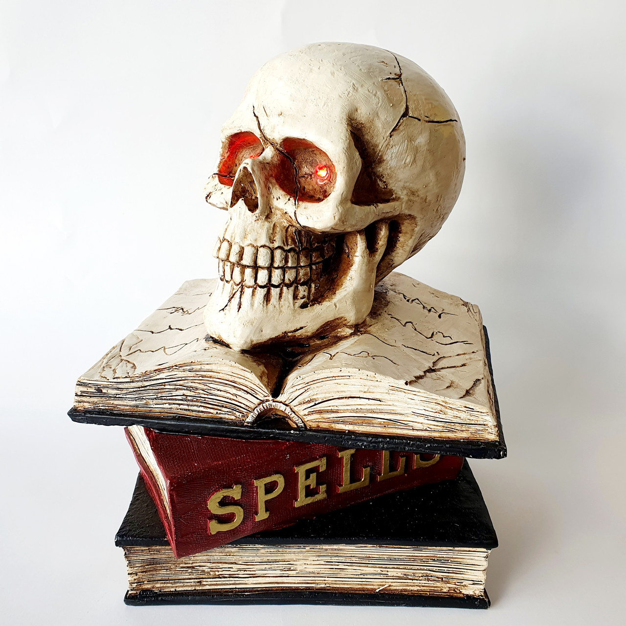 Декор на Хелловін Череп на стародавніх книгах із підсвіткою, фото 1