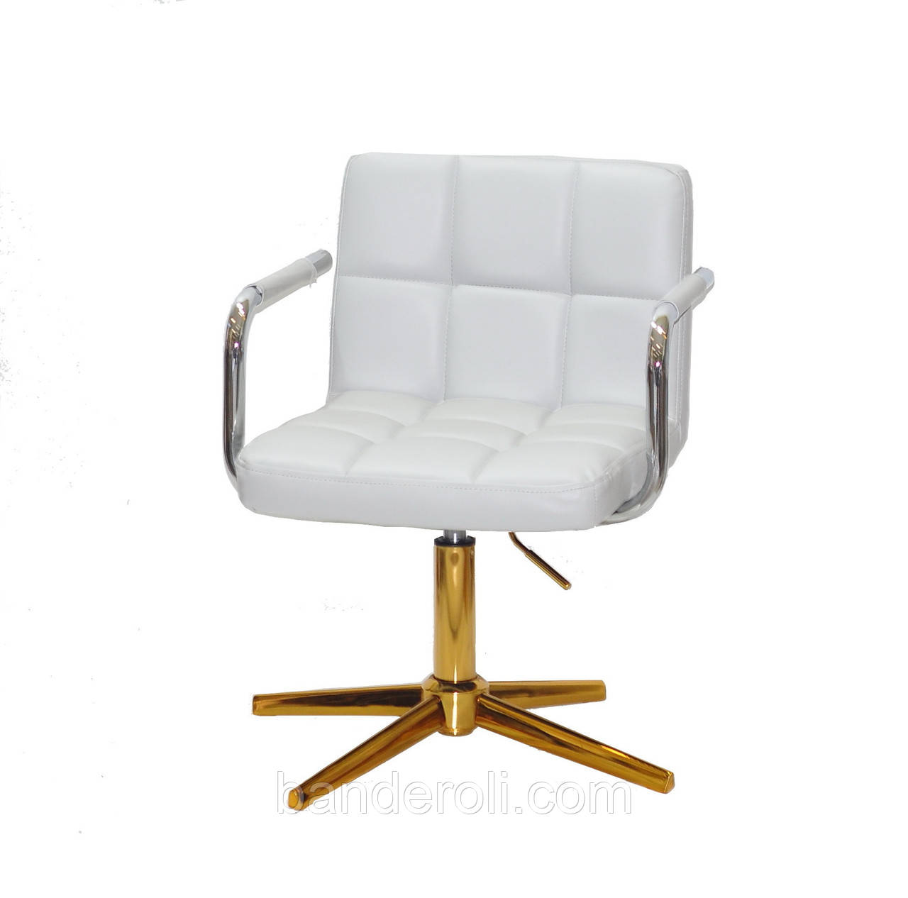 Крісло ARNO - ARM GD-Modern Base екокожа сірий 1008 на золотистої хрестовині, фото 1