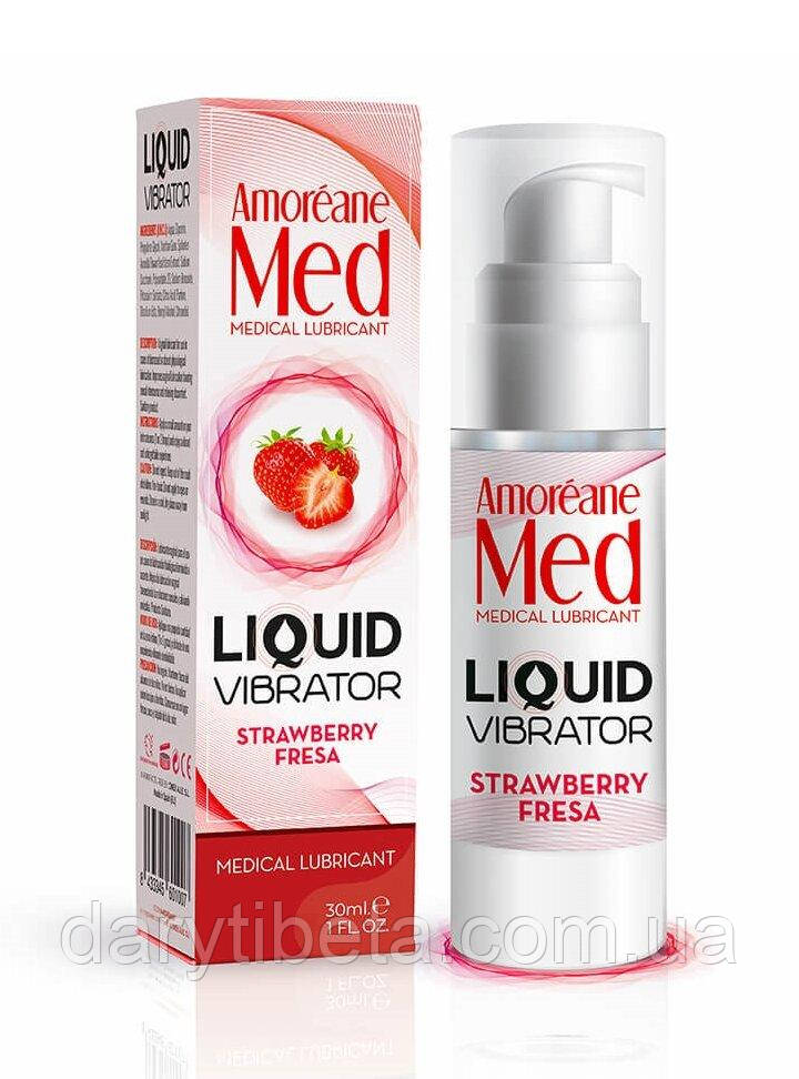 Стимулюючий лубрикант від Amoreane Med: Liquid vibrator - Strawberry ( рідкий вібратор ), 30 ml