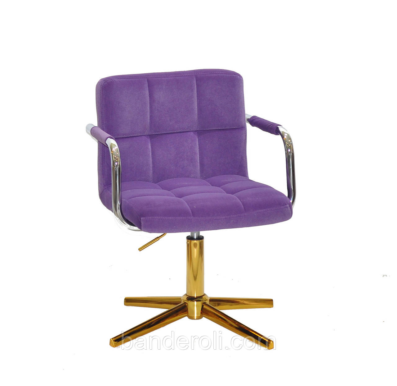 Крісло ARNO - ARM GD-Modern Base пурпуровий оксамит В-1013 на золотистої хрестовині, фото 1