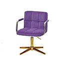 Крісло ARNO - ARM GD-Modern Base пурпуровий оксамит В-1013 на золотистої хрестовині, фото 2
