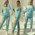 Жіночий костюм трійка з жилеткою 050 (50-52; 54-56) кольори: блакитний, чорний, беж) СП, фото 6