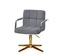 Крісло ARNO - ARM GD-Modern Base оксамит сірий В-1004 на золотистої хрестовині, фото 2
