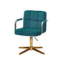 Крісло ARNO - ARM GD-Modern Base оксамит зелений-1003 на золотистої хрестовині, фото 2