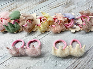 Резиночки для волосся Корона хутро 10 пар/уп.