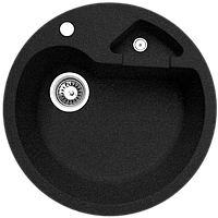 Кам'яна кухонна мийка чорна з отвором, гранітна мийка для кухні чорного кольору зі штучного каменю