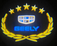 Бездротові двері — Шкоди.Lazer door logo — Geely.