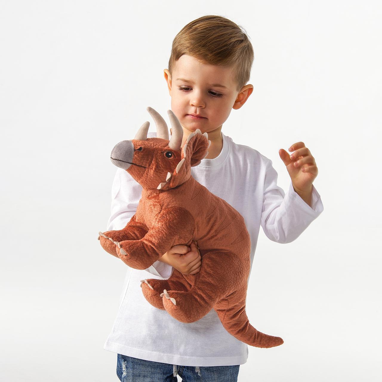 Мягкая игрушка IKEA JATTELIK динозавр/трицератопс 46 см (604.711.77) - фото 2 - id-p1322726285
