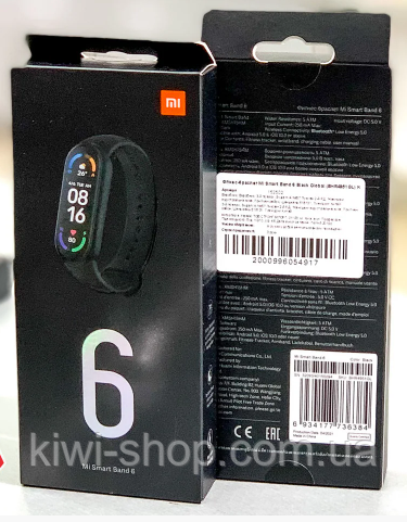 Фитнес браслет Mi Band 6 ОРИГИНАЛ, смарт часы ми бенд 6, Xiaomi Mi Smart Band 6 Black Global Version новый - фото 2 - id-p1487528383