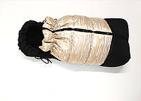 Зимний конверт в прогулочную коляску, черный, комбинированный с глиттером, футмуф от Mamalook
