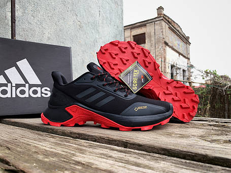Чоловічі термо кросівки Adidas Terrex Gore-Tex Black Red утеплені водонепроникні, фото 1