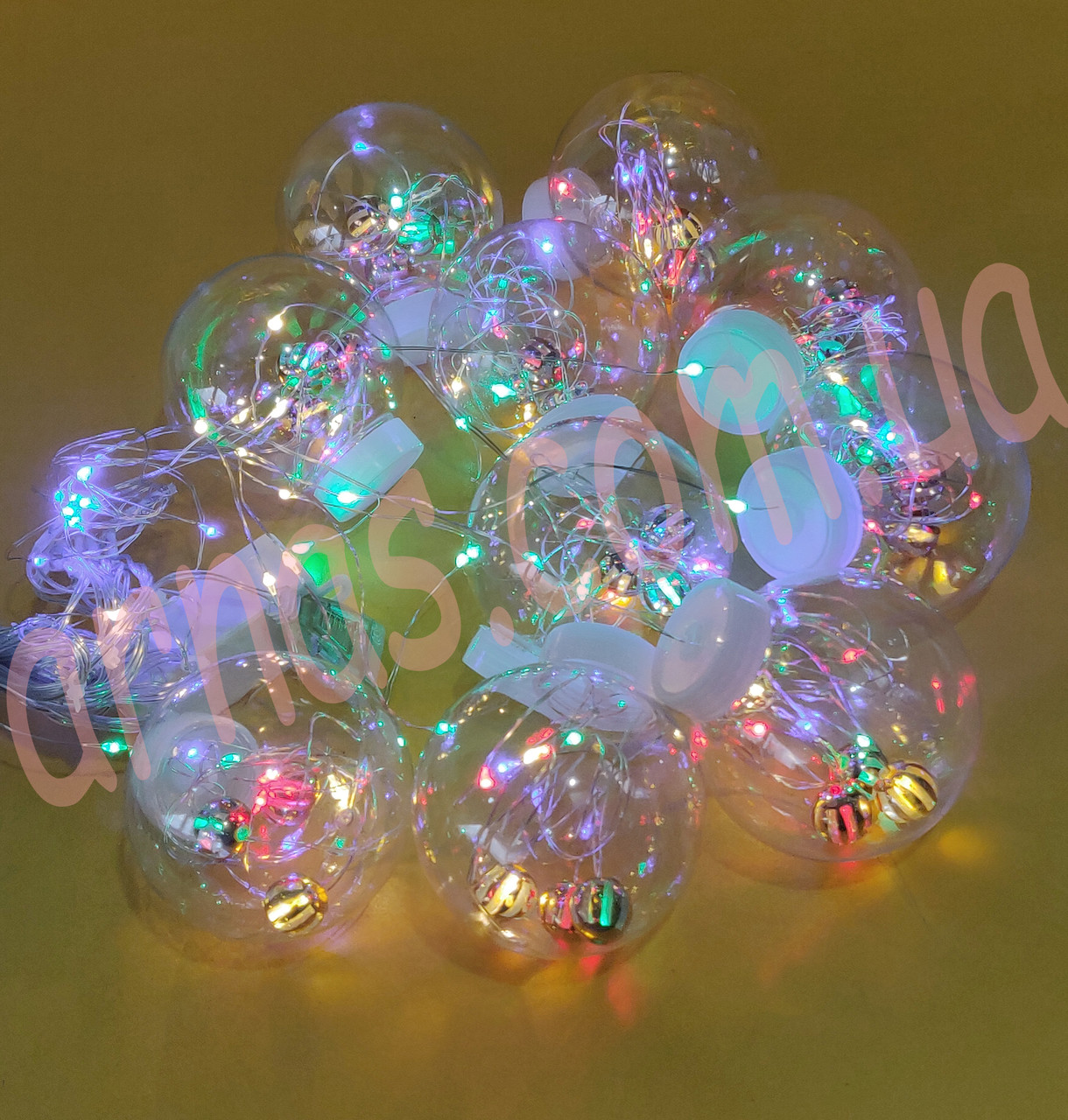160L 10 доріжок бахрома 3 м*40 см/60 см кавун з діодами в кульці RGB (23-2)