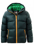Куртка дутая на флисе для мальчика цвет зеленый 116-122 см