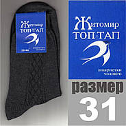 Шкарпетки чоловічі високі весна/осінь темно сірі р.31 ТОП-ТАП х/б бічний узор НМД-05260, фото 3