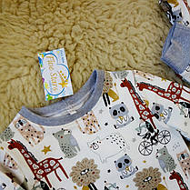 Дитяча піжамка з начосом зоопарк сіра Five Stars KD0504-116p, фото 2