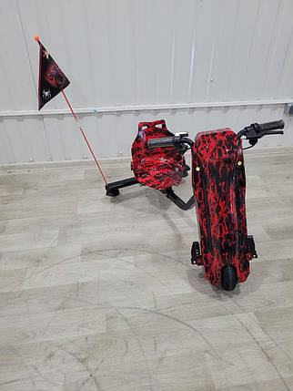 Електроскутер триколісний для райдерів Дрифт-карт Windtech Drift Cart 8 ⁇ Crazy Bug чорний з червоним, фото 1