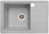 Кам'яна кухонна мийка сіра з отвором, гранітна мийка для кухні сірого кольору зі штучного каменю