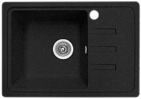 Кам'яна кухонна мийка чорна з отвором, гранітна мийка для кухні чорного кольору зі штучного каменю