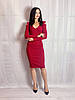 Жіноче плаття з трикотажу в рубчик Poliit 8847 бордовий 36, фото 7