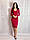 Жіноче плаття з трикотажу в рубчик Poliit 8847 бордовий 36, фото 3