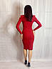 Жіноче плаття з трикотажу в рубчик Poliit 8847 бордовий 36, фото 2