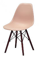 Стул Nik Walnut Eames DSW розовый 65 на деревянных буковых ножках в цвете орех