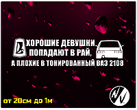 Вінілова наклейка на авто Добрі дівчата ВАЗ 2108 50*10 см