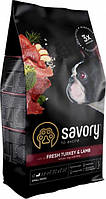 Сухий корм для собак малих порід Savory зі свіжим м'ясом індички і ягнятиною 1 кг