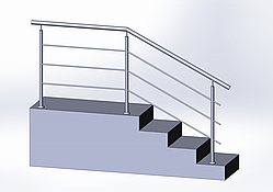 Неіржавкі поручні з трьома ригелями