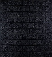 Самоклеющаяся декоративная 3D панель под чёрный кирпич 700x770x5 мм