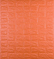 Самоклеющаяся декоративная 3D панель под оранжевый кирпич 700x770x7 мм