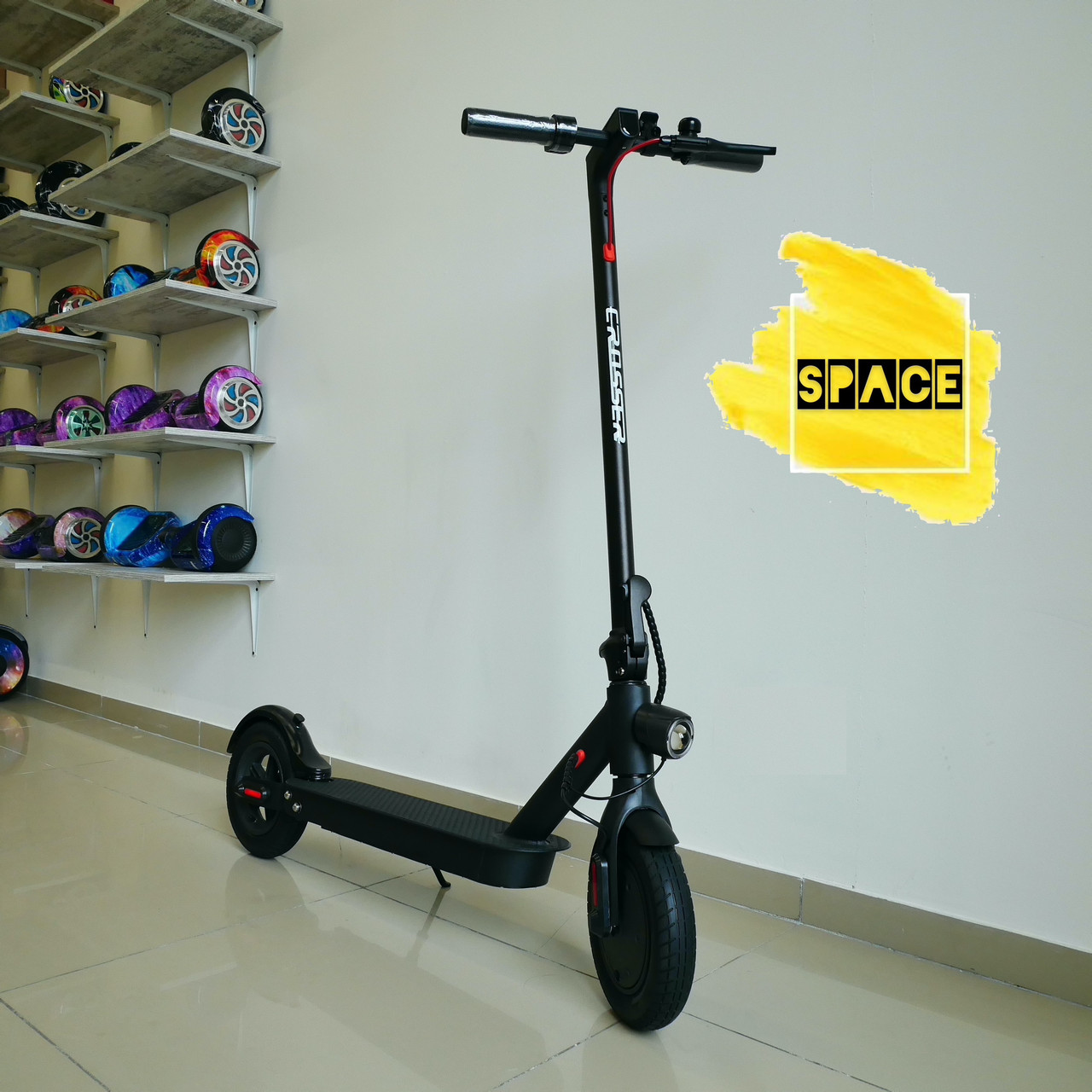 Електросамокат c додатком Crosser E9 Premium (7,5 Ah/500W) Чорний, фото 1