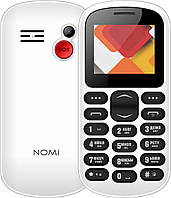 Мобільний телефон  Nomi i187 White гучний простий бюджетний телефон великі кнопки і шрифт