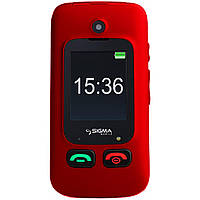 Кнопочный телефон раскладушка Sigma Comfort 50 Shell DS Black-Red