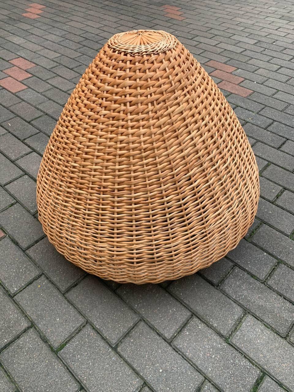 Люстра плафон із лози натуральна