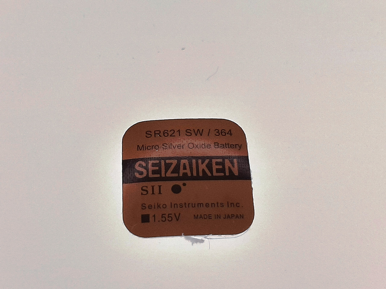 Акумулятор для годинників SEIZAIKEN SR621SW (364) 1.55V, срібно-цинковий, 23mAh