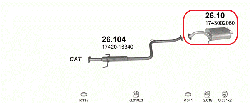 Глушник TOYOTA COROLLA 1.3 -12V (1989 - 1992 рр.) хетчбек (2EE, EE90)