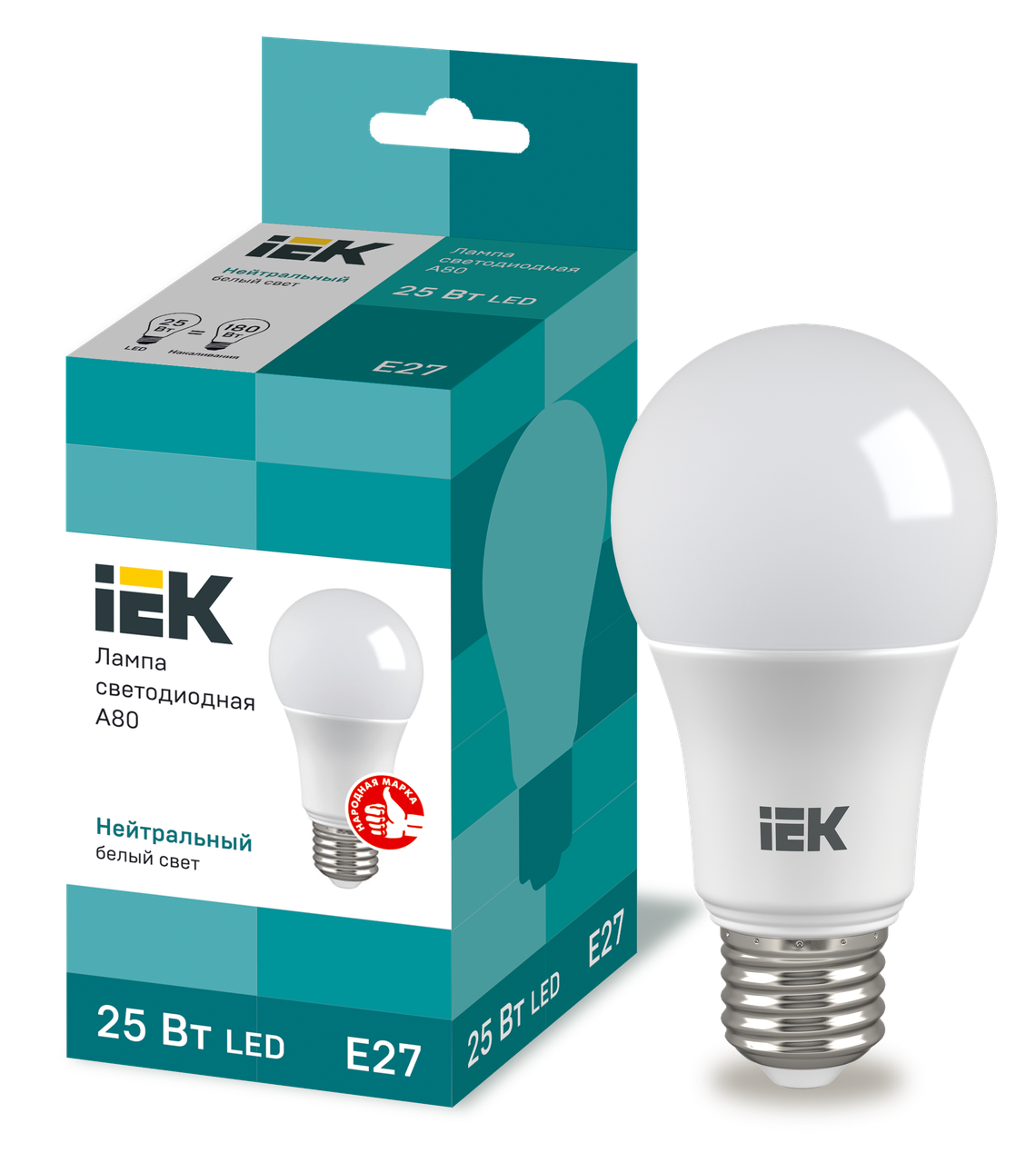 Лампа LED A80 куля 230В 25Вт 4000К E27 IEK