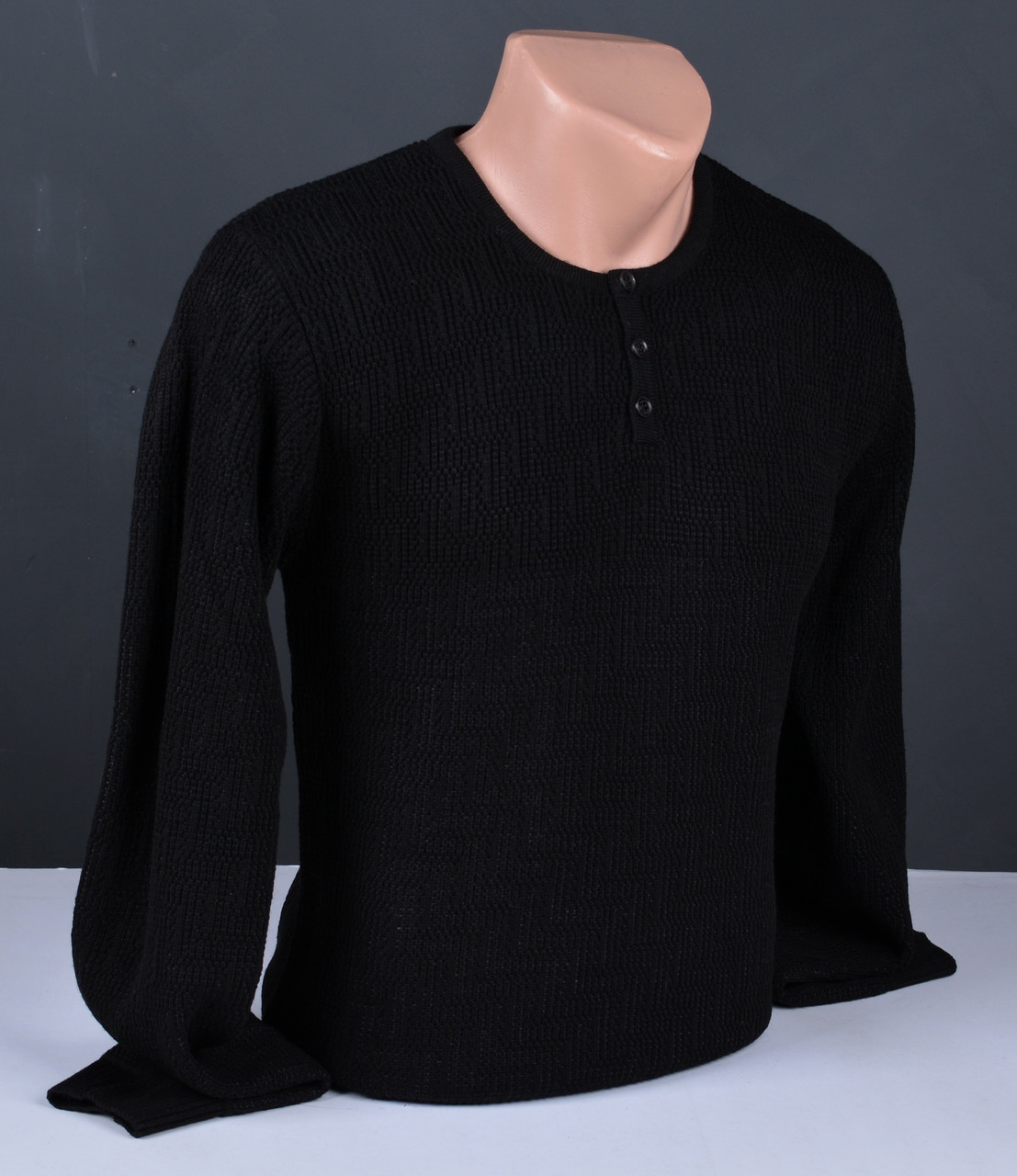 Чоловічий джемпер великого розміру | Чоловічий светр Vip Stendo чорний Туреччина 9115 Б, фото 1