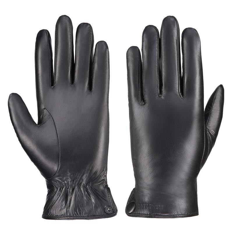 Чоловічі шкіряні рукавички Betlewski (GLM-LG-5) - чорні
