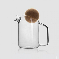 Скляний чайник з коркової кришкою Куля 1250 мл заварник для чаю та подавання напоїв прозорий зі скла 750
