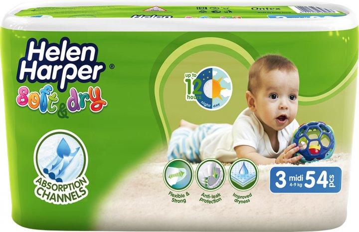 Подгузники детские Helen Harper Soft&Dry 3 Midi (4-9 кг) 54 шт