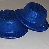 Блискучий синій карнавальний капелюх для фотосесії на день народження 5033, фото 2