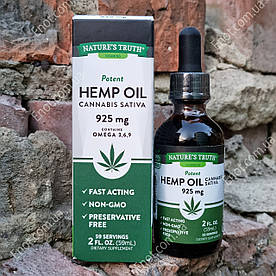 Конопляне масло + Омега 3, 6, 9 nature's Truth Hemp Seed Oil 925 mg (contains Omega 3, 6, 9) 59 мл