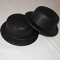 Блискучий чорний карнавальний капелюх для фотосесії на день народження 5035