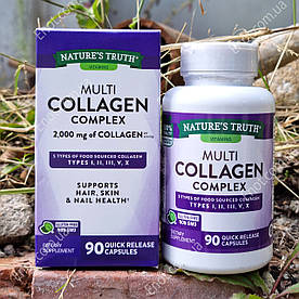 Колаген Nature's Truth Multi Collagen Complex 2000 мг на порцію 90 капсул (Тип I, II, III, V, X)