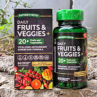 Овощи и фрукты Nature's Truth Daily Fruits & Veggies 20+ (более 20 видов) 60 вегетарианских капсул