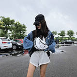 Жіноча класична маленька бананка з ланцюжком поясна сумка біла, фото 10