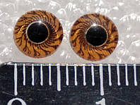 Глазки для кукол, акрил, живые зрачки, клеевые, карий 6 мм. № 015