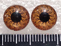 Глазки для кукол, акрил, живые зрачки, клеевые, карий 10 мм. № 031